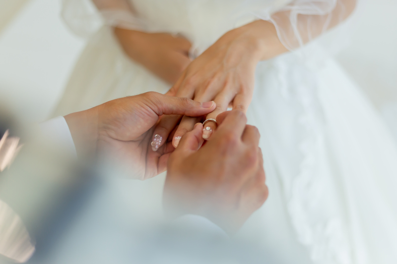 指輪の交換