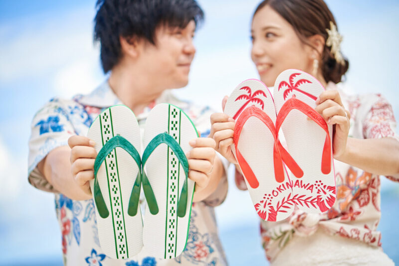 撮影小物も沖縄らしく