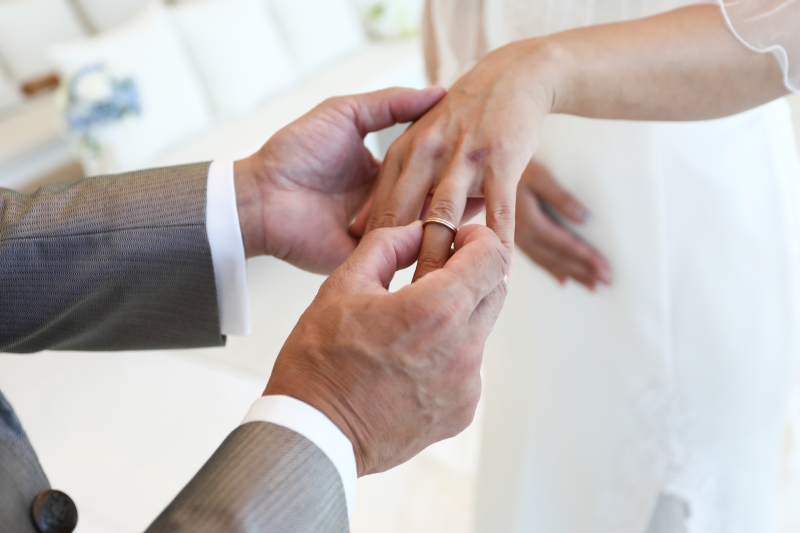 指輪の交換