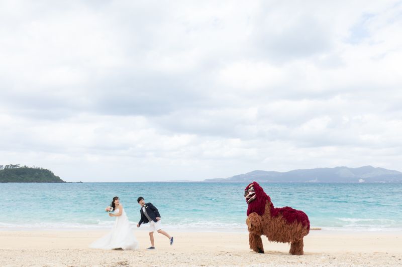 沖縄の獅子舞と!