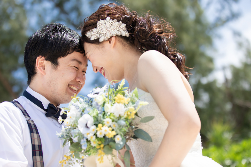 グリーンを背に