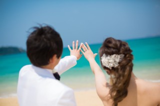 空と海に祝福された結婚式