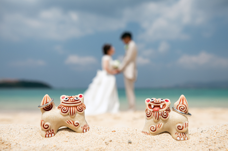 シーサーと一緒に