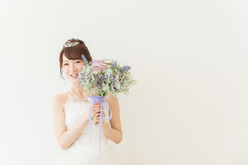 ブルー系のブーケがとってもお似合いでした!