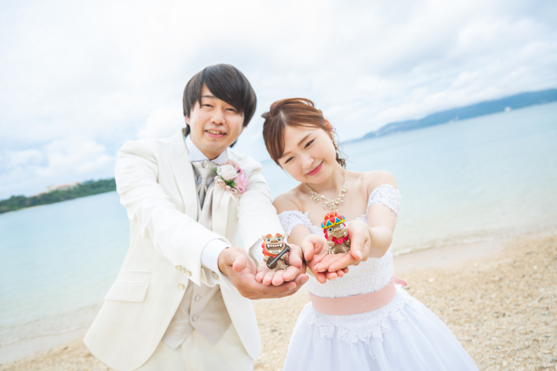 シーサーと一緒に