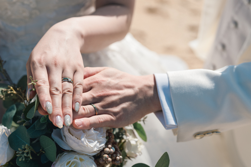 ブーケとお手元カット