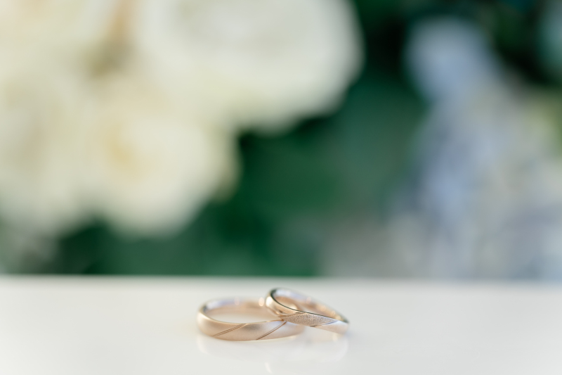 結婚指輪の小物撮影