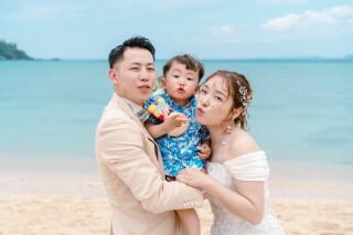 《マリンビジュー 挙式付き♡ビーチ＆チャペルフォトプラン》お子さまと一緒に♪