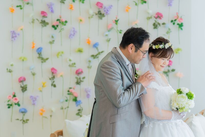 カラフルなお花と