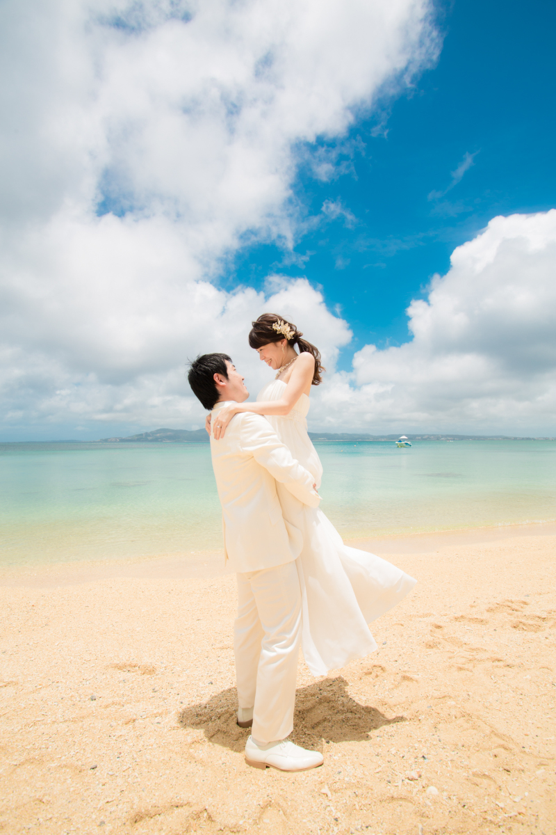 笑顔あふれるビーチ撮影