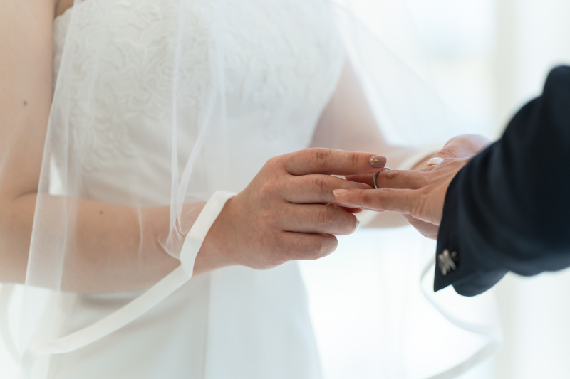 永遠の愛を誓い合うリング交換