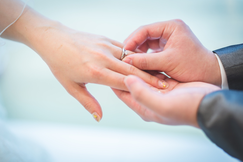 指輪の交換
