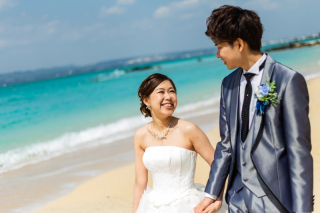 晴天に恵まれてウェディングフォト♡