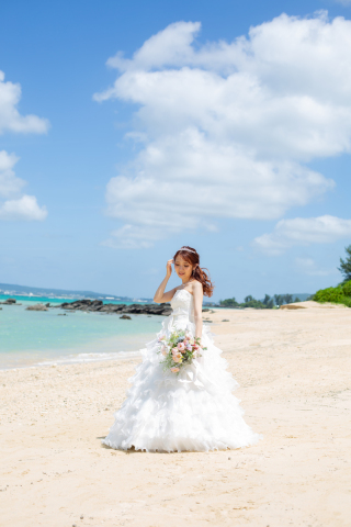 OKINAWA ワタベウェディング_“夏”Beach◆ドローン撮影&ビーチ