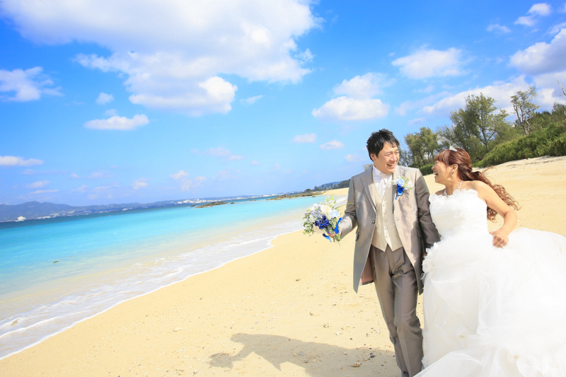 天然ビーチでの撮影