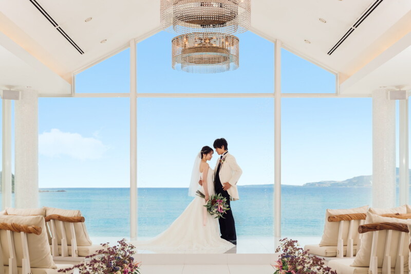 【名護市/マリンビジュー】※2026年7月撮影からとなります※シンプルセレモニーBASICプラン|人前式+チャペル1カット