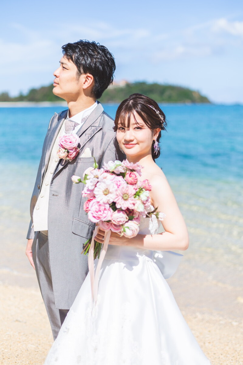 【フォトボード付】喜瀬ビーチ&グリーンフォト100カット◎112,200円|雨天保証|ヘアメイク込