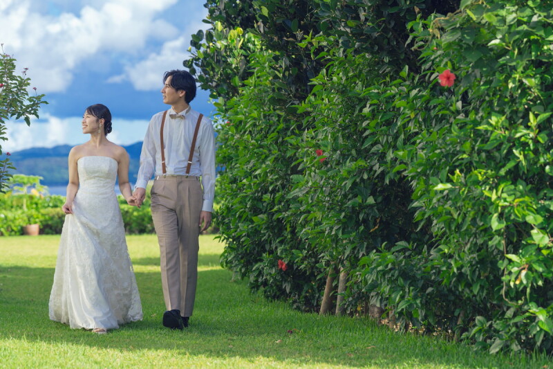 【雨天保証/人前式セレモニー付】チャペル＆ビーチフォト100カット【洋装1点/古宇利島 空と海の教会】◎全データ|ヘアメイク込