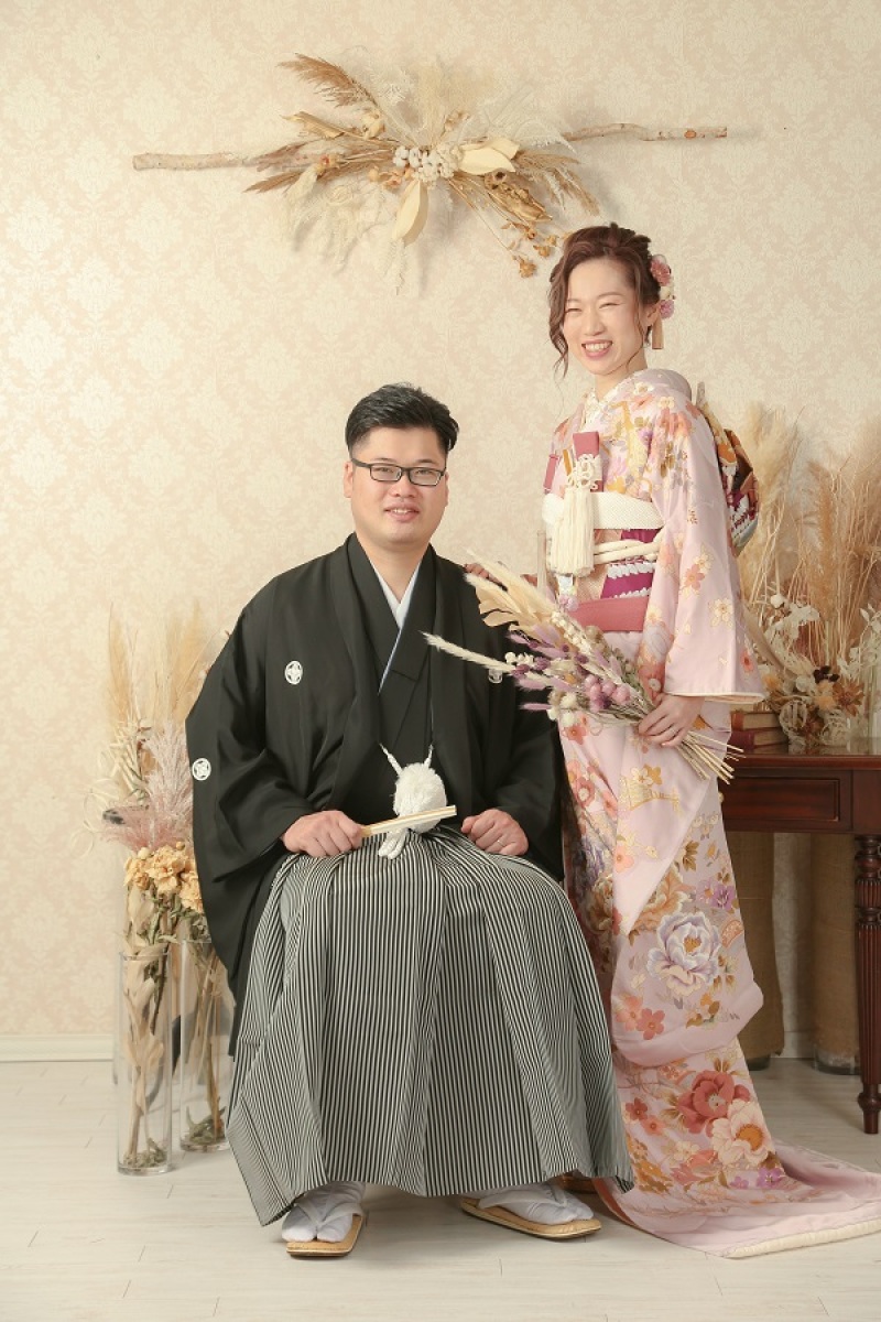 お引振袖と紋付袴のコーディネート♡