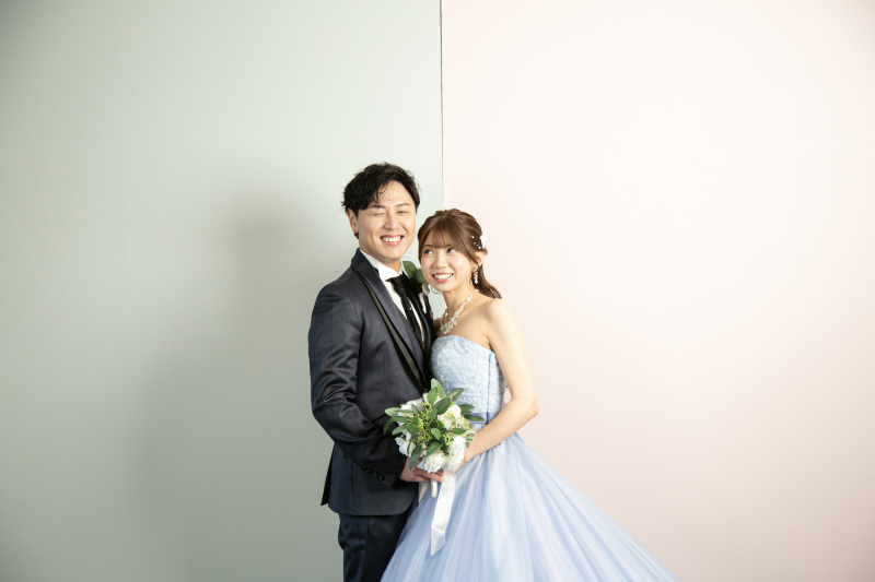 ブルーのカラードレスにチェンジ☆