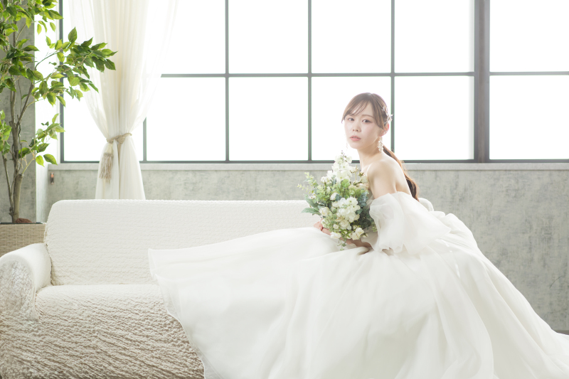 ウェディングドレスで