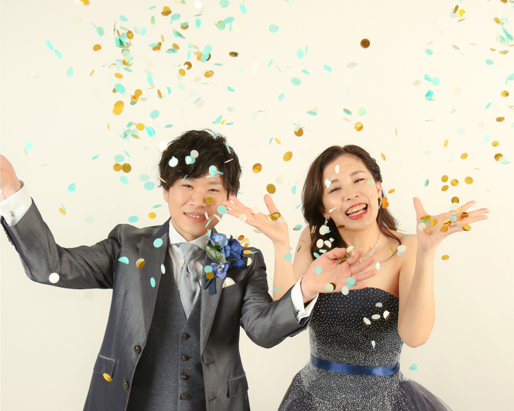 コンフェッティを使って楽しそうに！