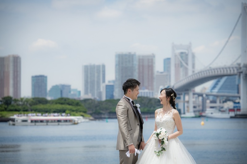 レインボーブリッジの前で☆