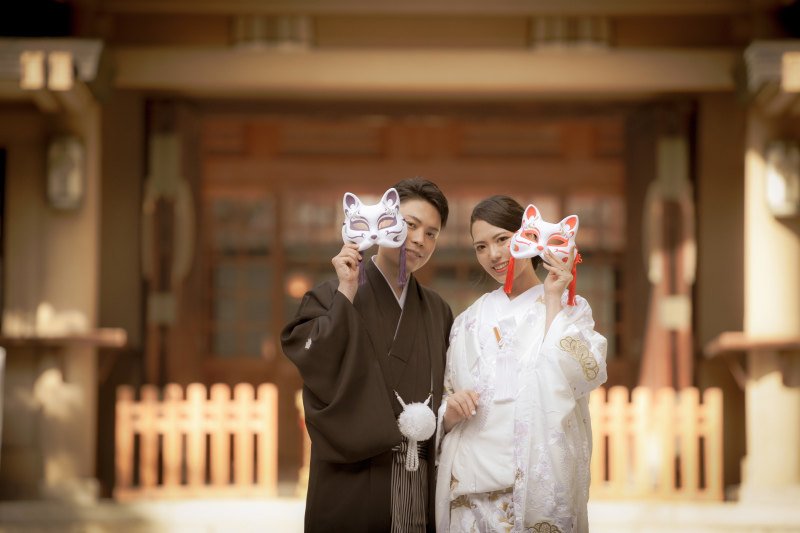 【10月撮影限定】♢白無垢+色打掛♢東郷神社ロケーション【奉告祭/和室/全データ/アテンド同行/移動費込/400着から選べる】