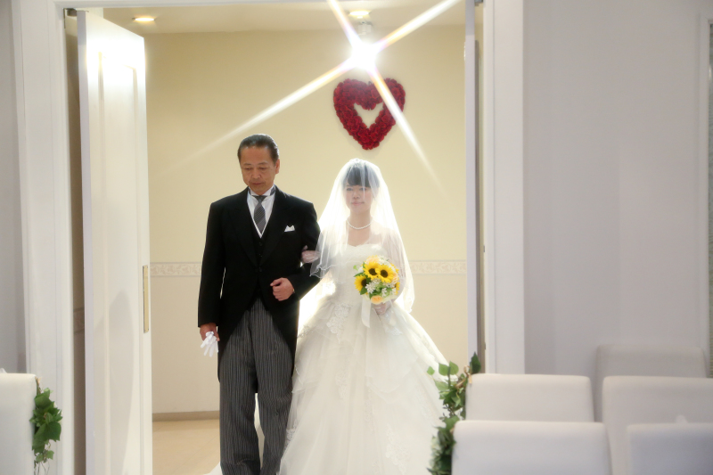 大好きなひまわりのブーケと共に。