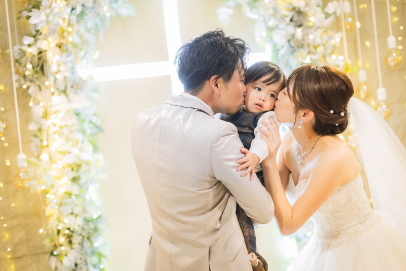 お子様と一緒にフォトウェディング