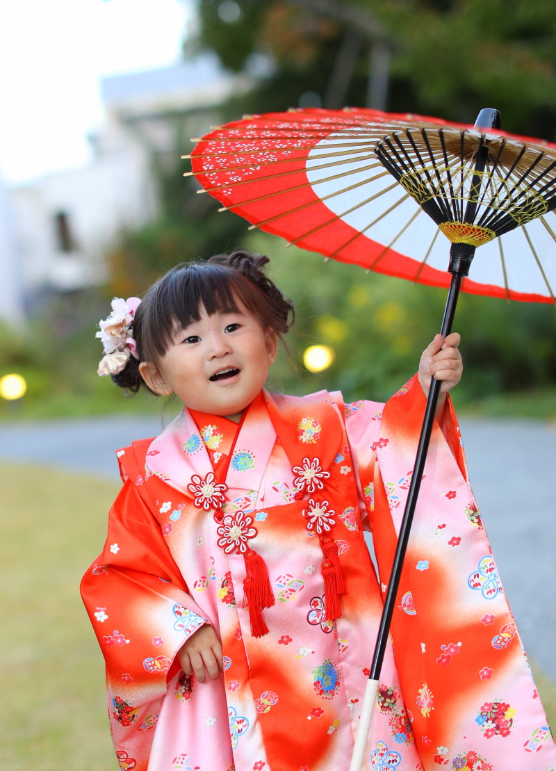 和傘を持って♪