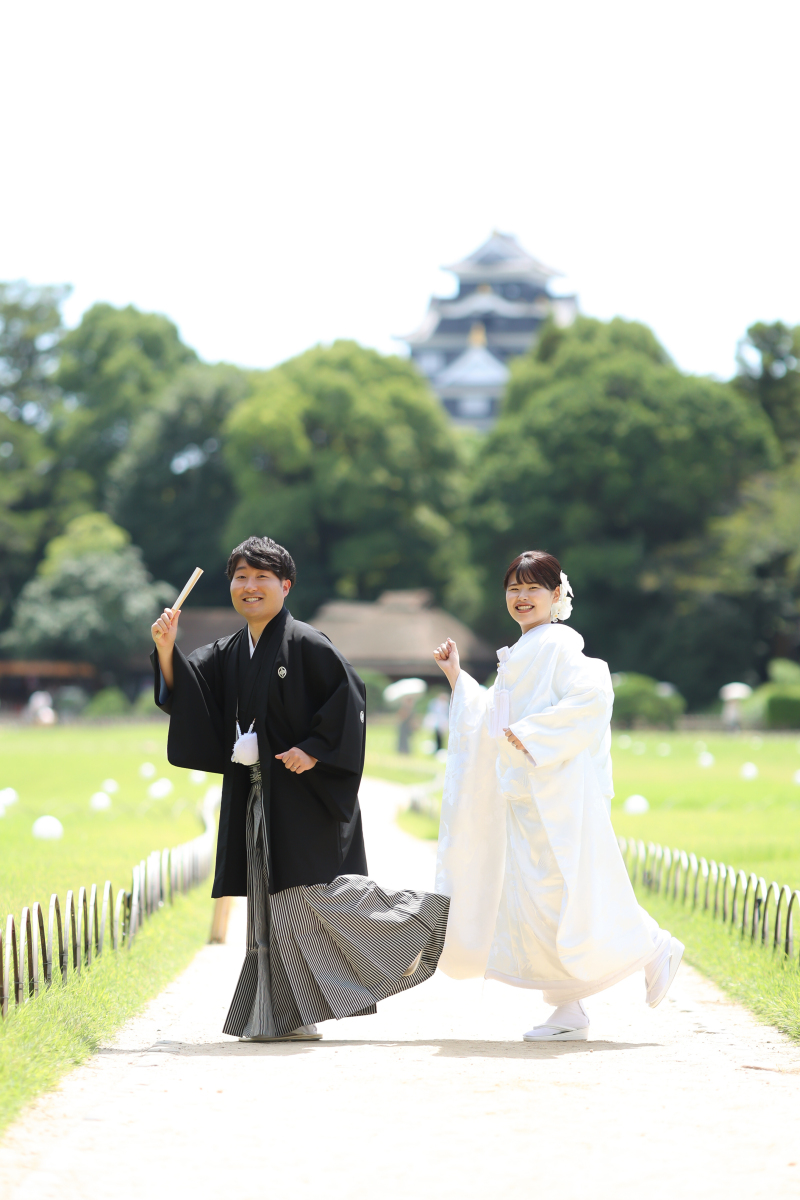 岡山城バックに♪