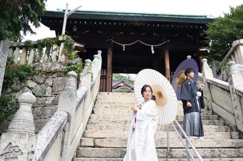 趣のある神社での撮影