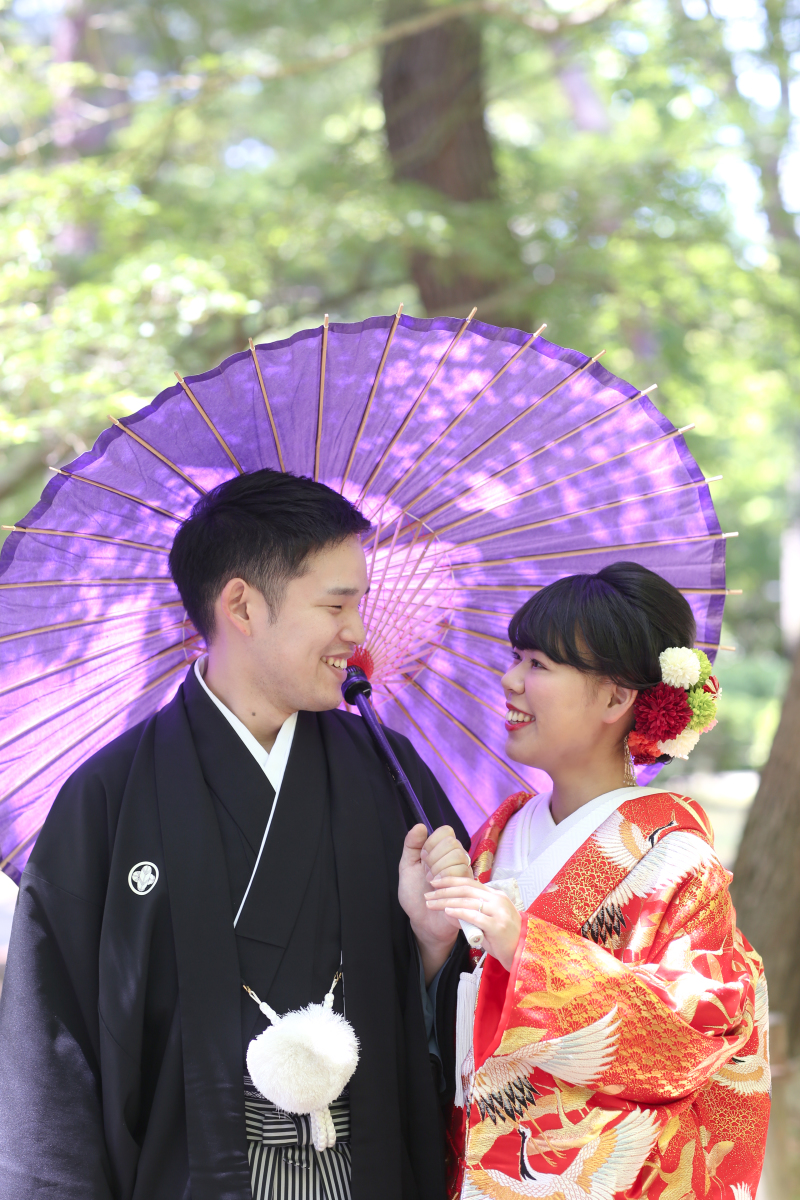 仲良く相合傘☆