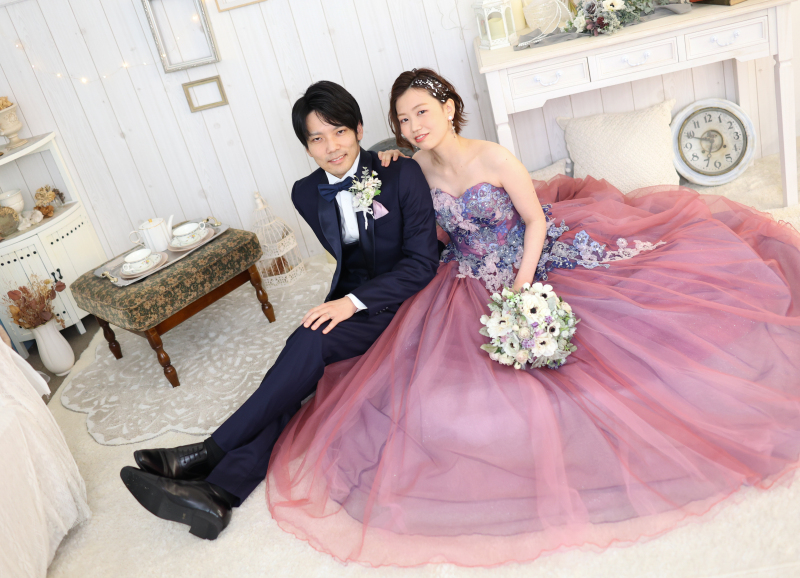 ドレスに合わせてかわいらしく