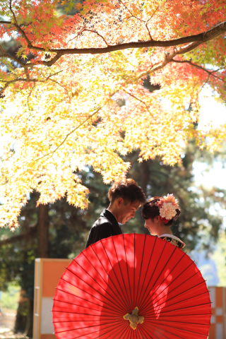 紅葉が色付き始めた時期に