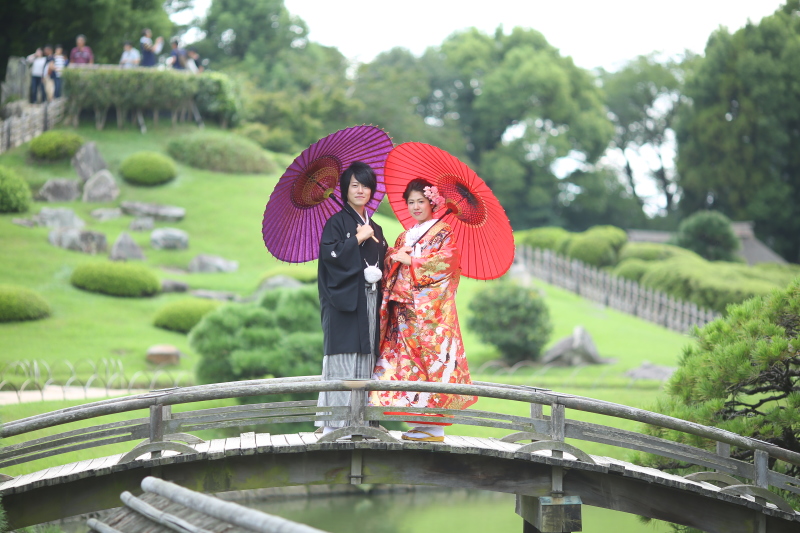 橋の上では定番のショット