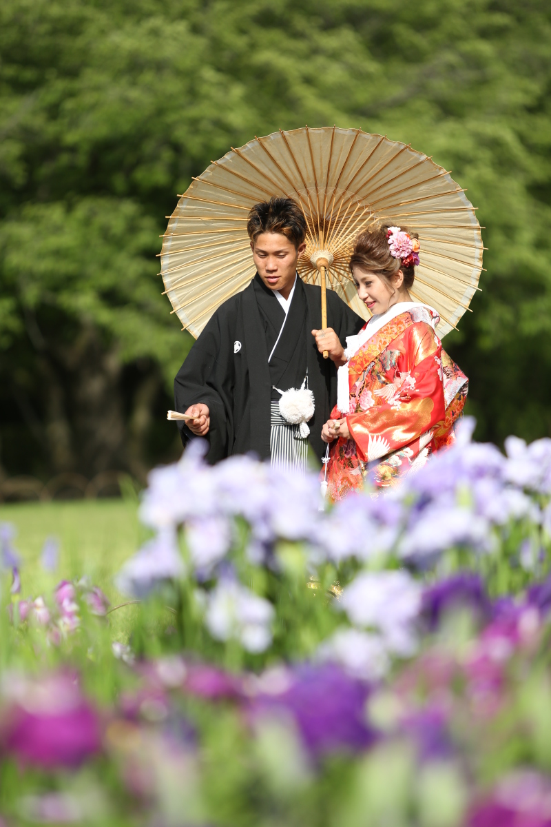 鮮やかなお花と◎