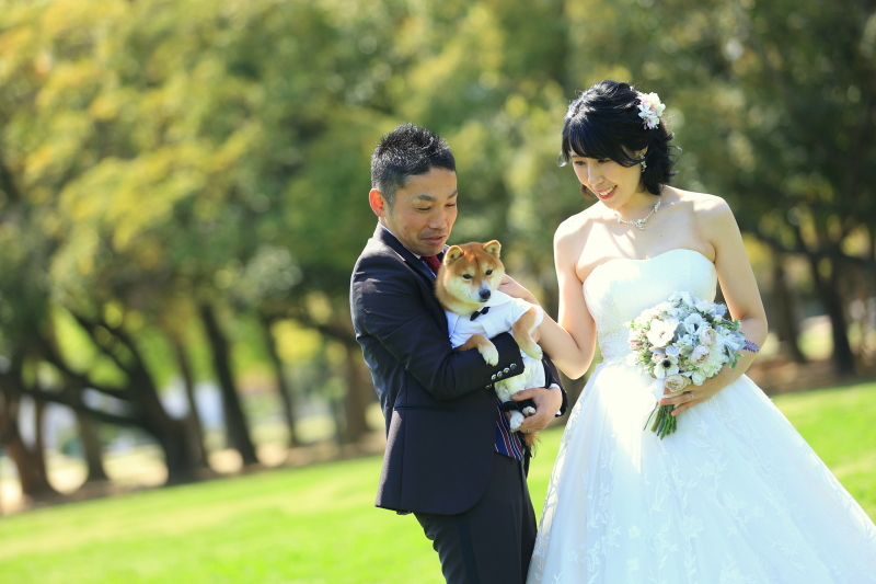 ペットと一緒に撮影