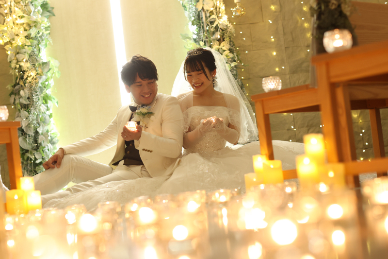 キャンドルを持って