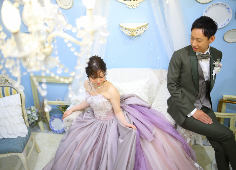 カラードレスの撮影も♡