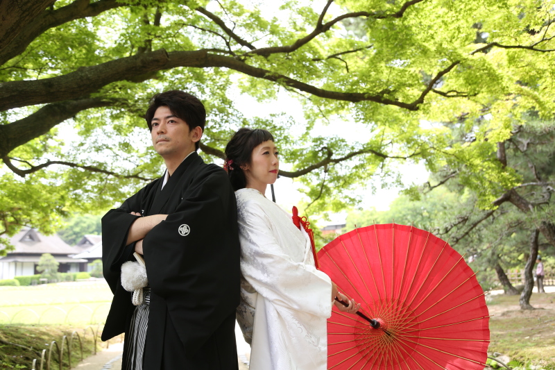 白無垢に赤の小物♪