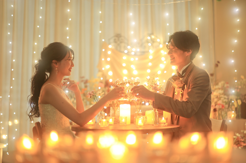あたたかいキャンドルに包まれる挙式風撮影＊
