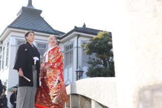 プリエージュokayama by STUDIO View_和装ロケーション×洋装チャペル撮影