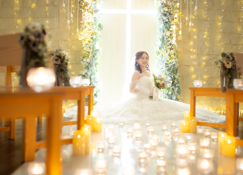 【春のキャンドルフォト】洋装2点チャペル&times;キャンドル│〈3/1～6/30撮影〉