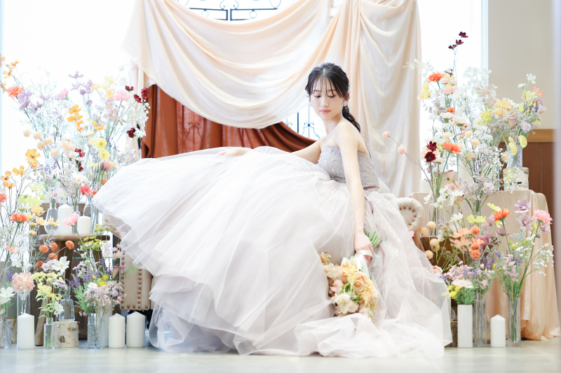【通常プラン】スタジオ洋装3点!|チャペル+&スタジオ|全データ|ヘアメイク付き|つや肌レタッチ付き♡