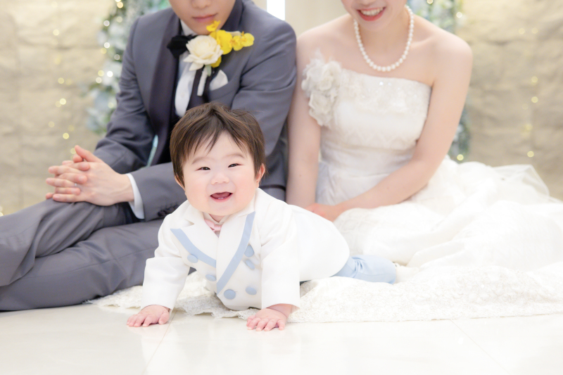 パパママ&キッズ婚|衣装2点 スタジオ撮影プラン │お子様衣裳無料でレンタルご用意◎