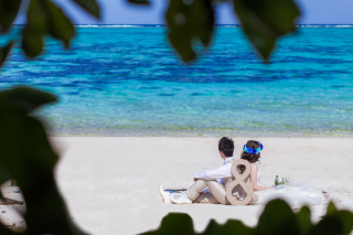 コバルトブルーを見つめながらの撮影♪