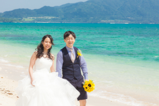 太陽の下でビーチ撮影♪