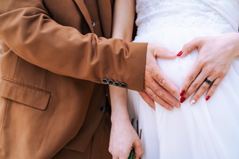 ハートを作って